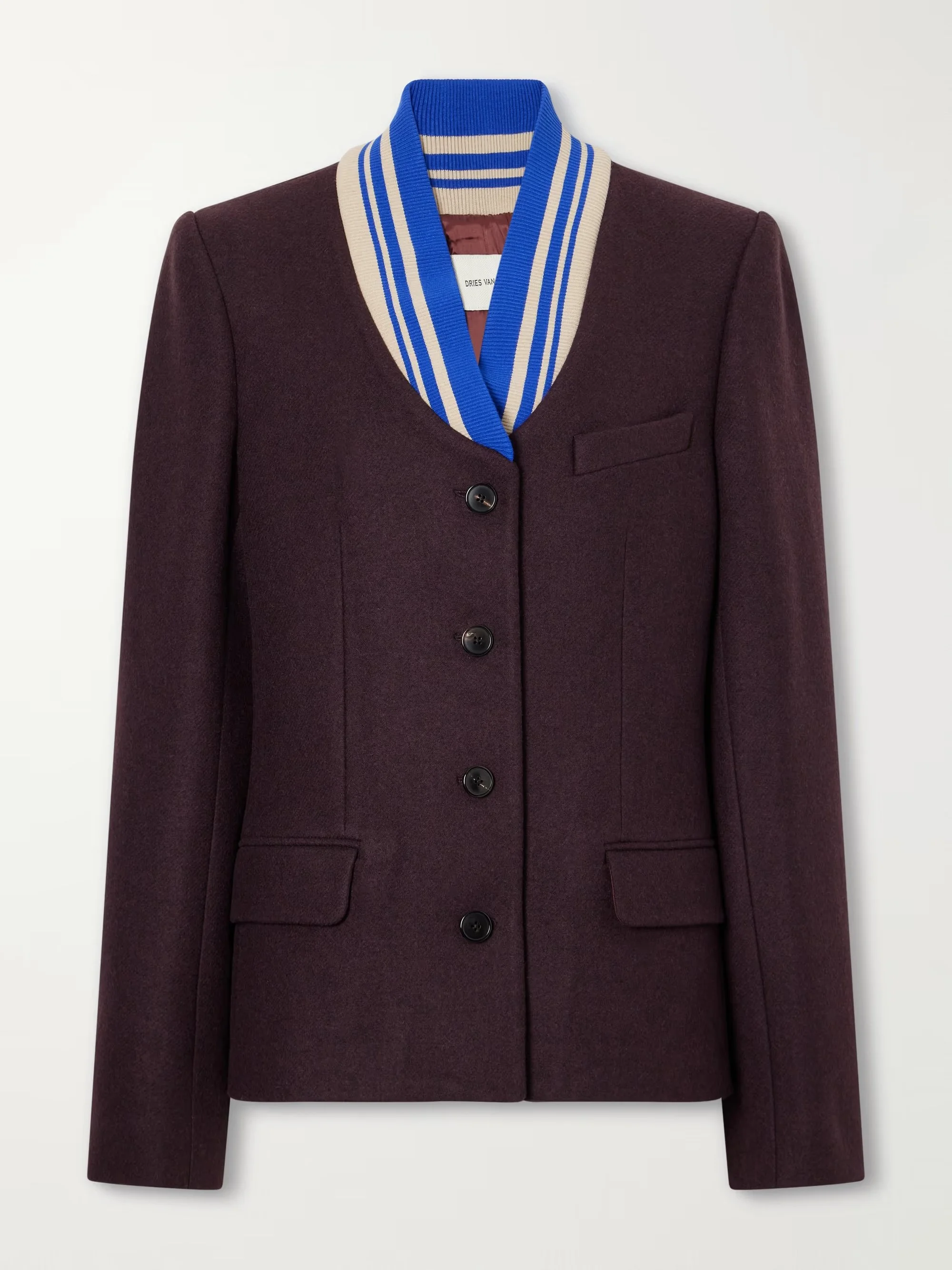 DRIES VAN NOTEN - Striped wool-blend jacket