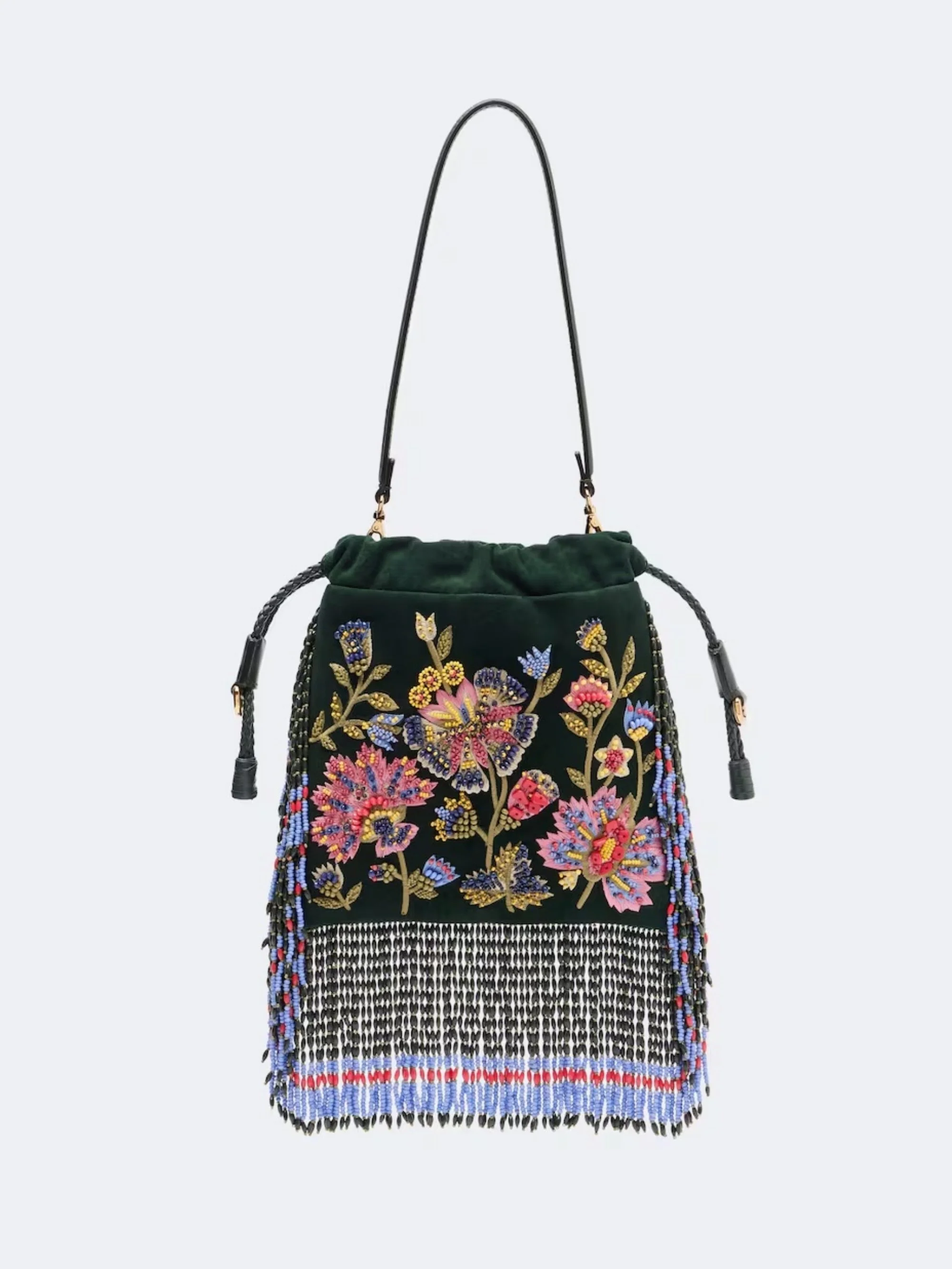 ETRO - Kalispera Small beaded suede shoulder bag