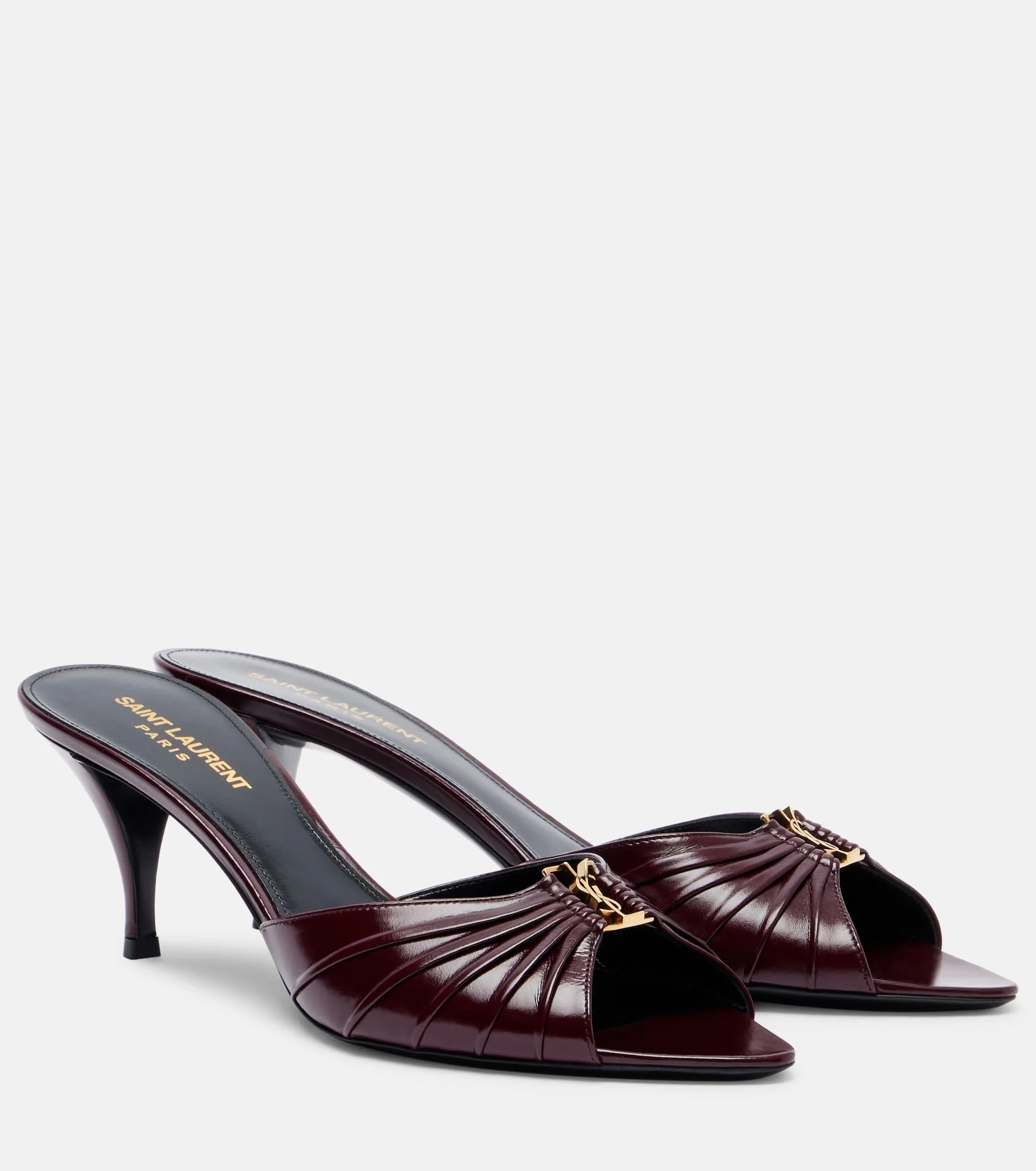 Saint Laurent - Babylone Cassandre 60 leather mules