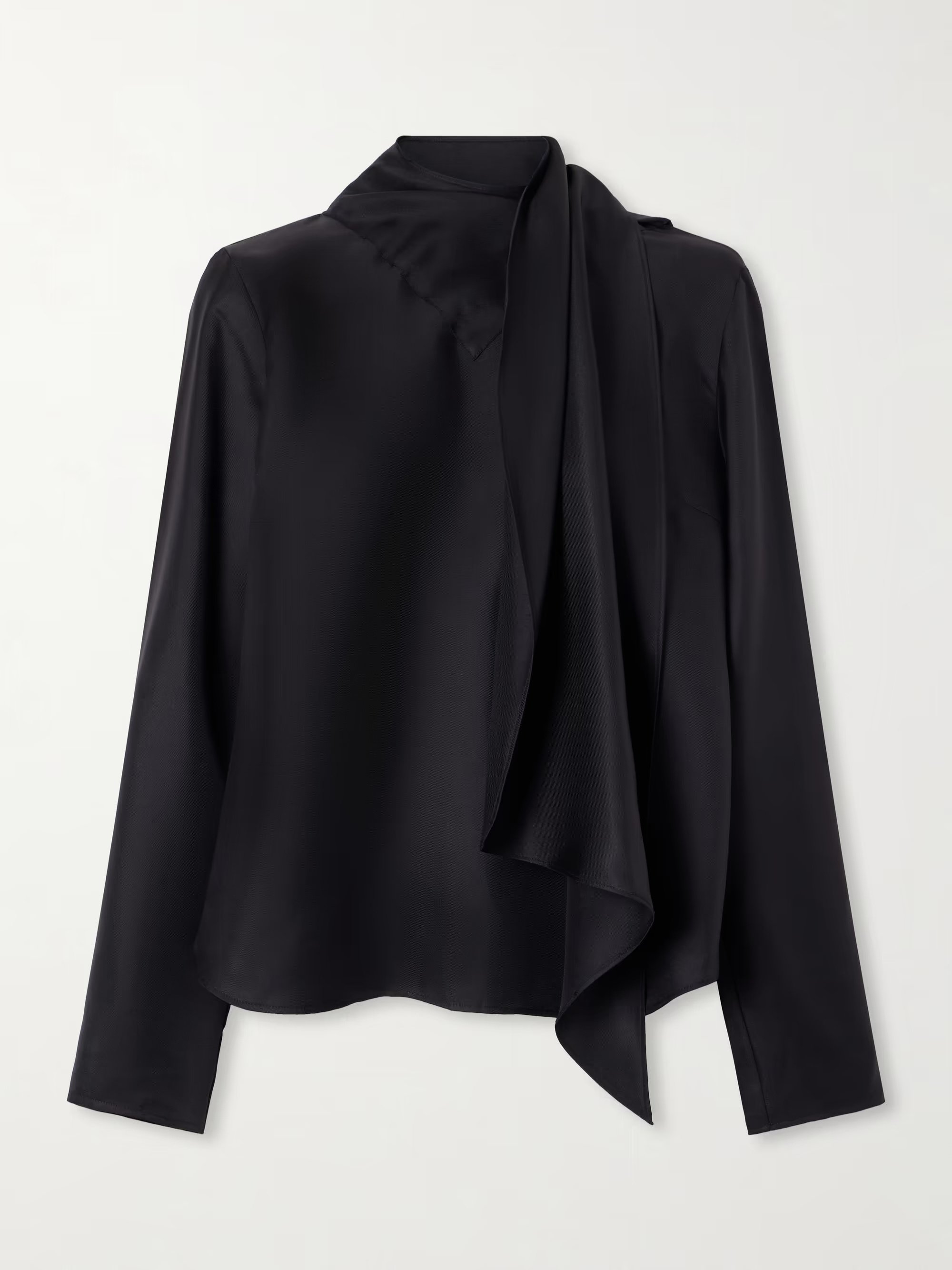 LOULOU DE SAISON - Gala scarf-detail silk-twill blouse