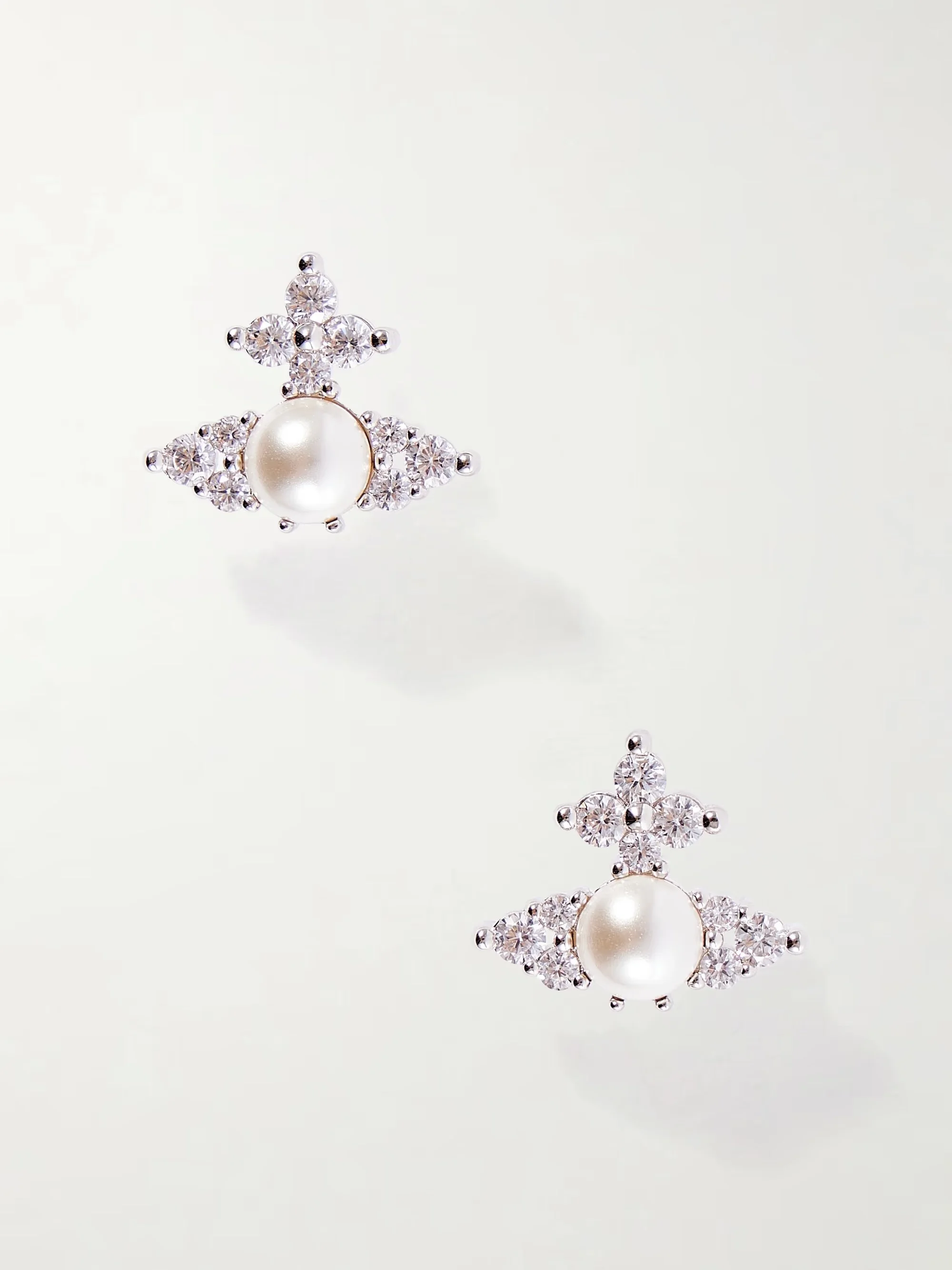 VIVIENNE WESTWOOD - Fedora silver-tone pearl-effect crystal earrings