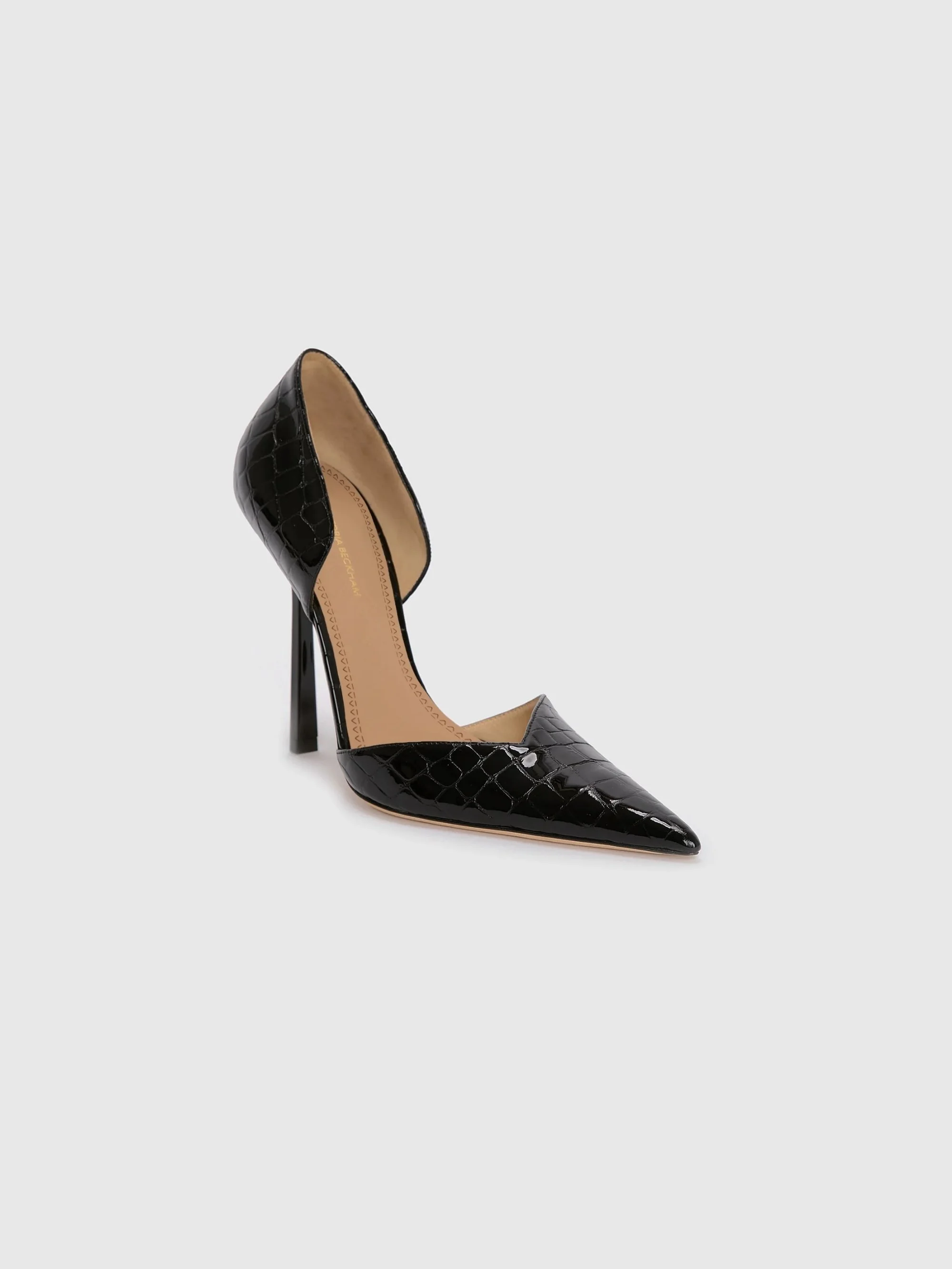 VICTORIA BECKHAM - Victoria Angle D'Orsay Pump 115 Croc Embossed Leather