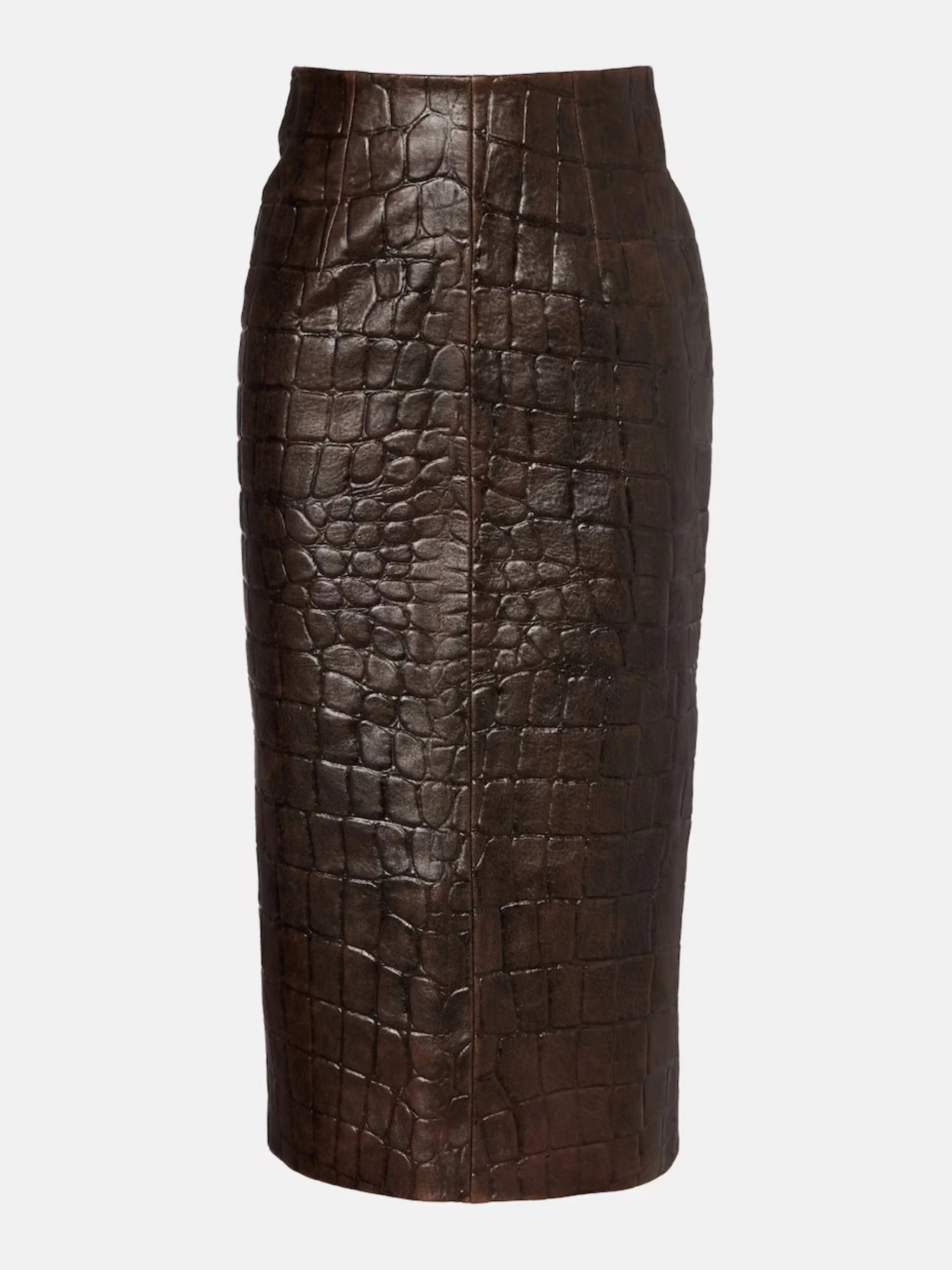 EMILIA WICKSTEAD - Loretta croc-effect leather pencil skirt