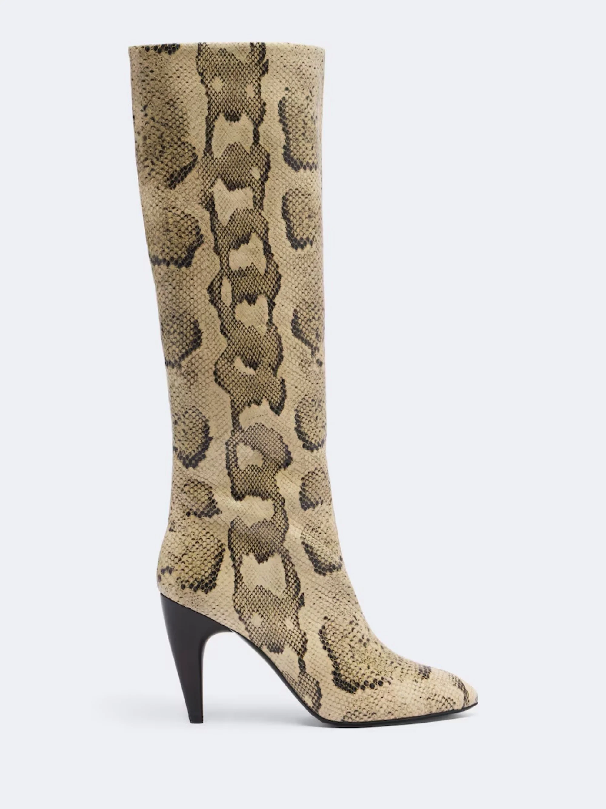 ISABEL MARANT - Jany snake-effect leather knee-high boots