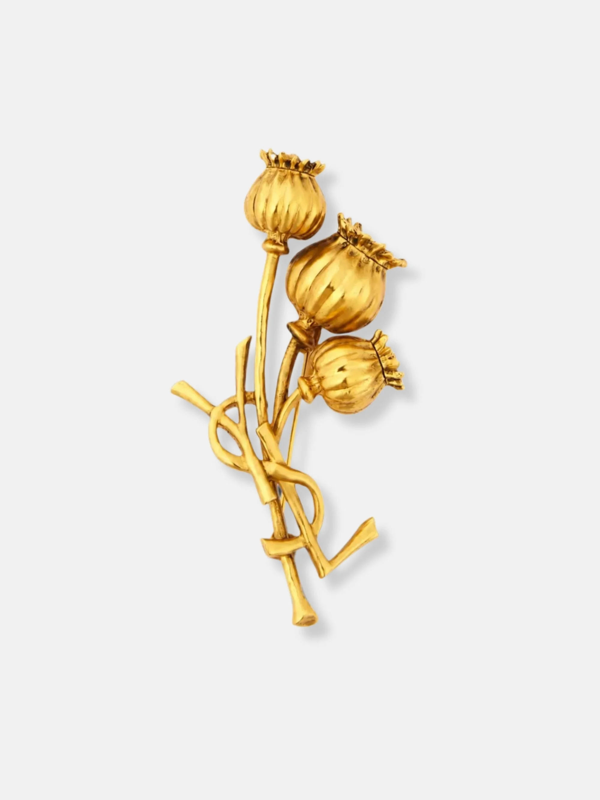 SAINT LAURENT - Cassandre poppy brooch in metal