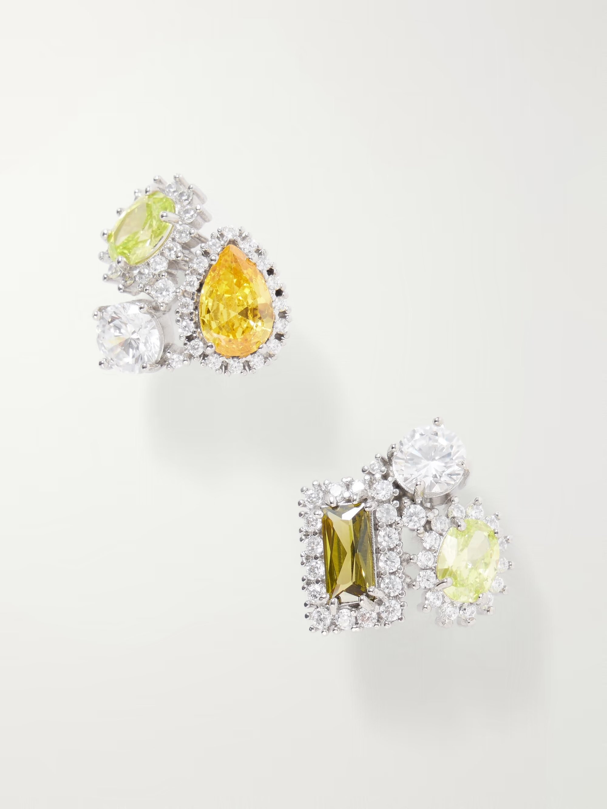 MAISON MARGIELA - Cluster embellished silver-tone earrings