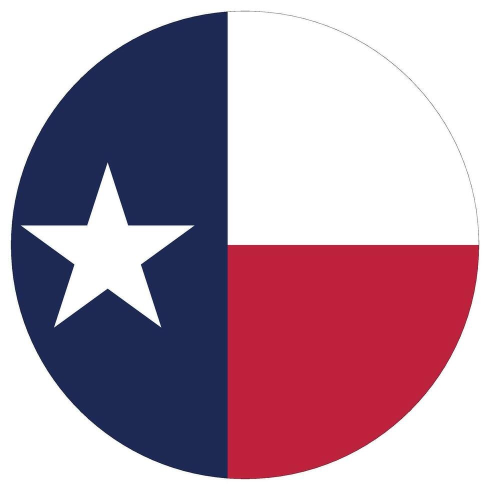 A circular icon split into four quadrants with a star on the left and red, white, and blue colors resembling the Texas flag.