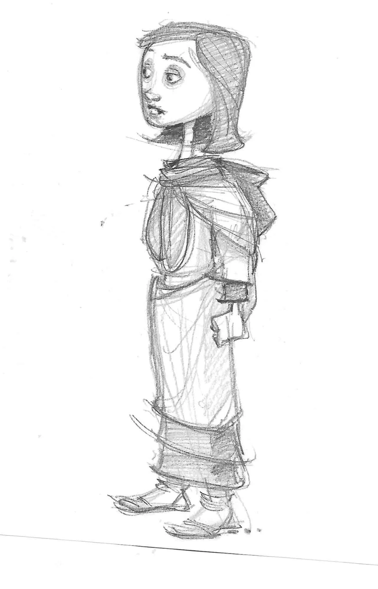 Character Design for Gabrielle, the little girl of grace, in "The Ravensbrück Prayer" by Elias Dancey