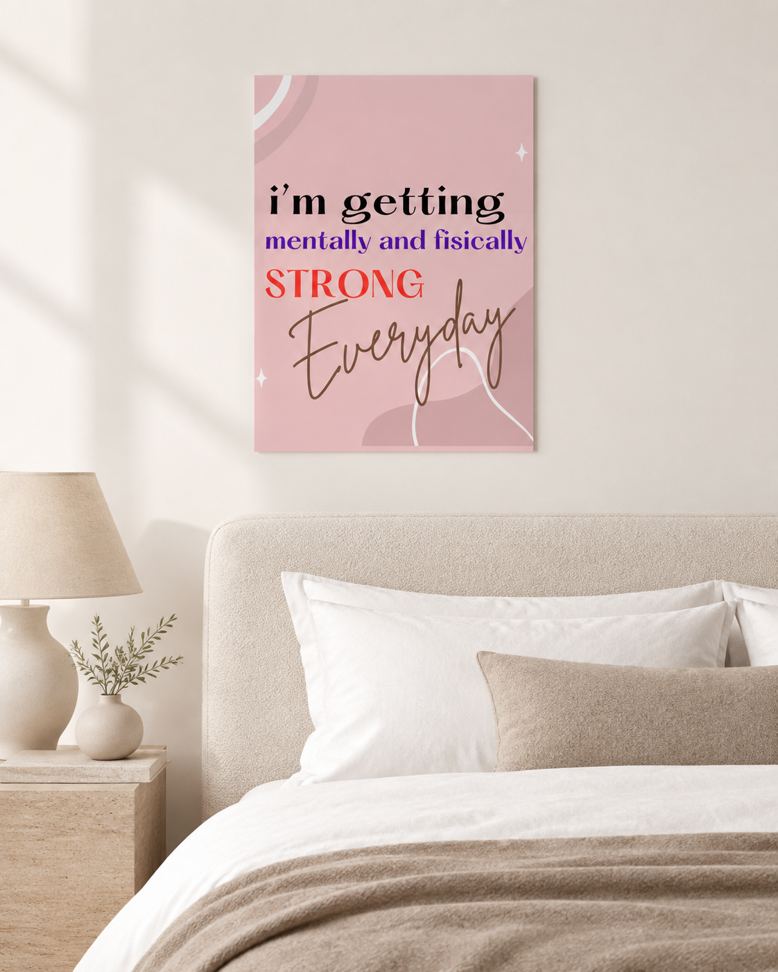 Motivational Pink Typography/A4,A3,A2, Photo paper Poster