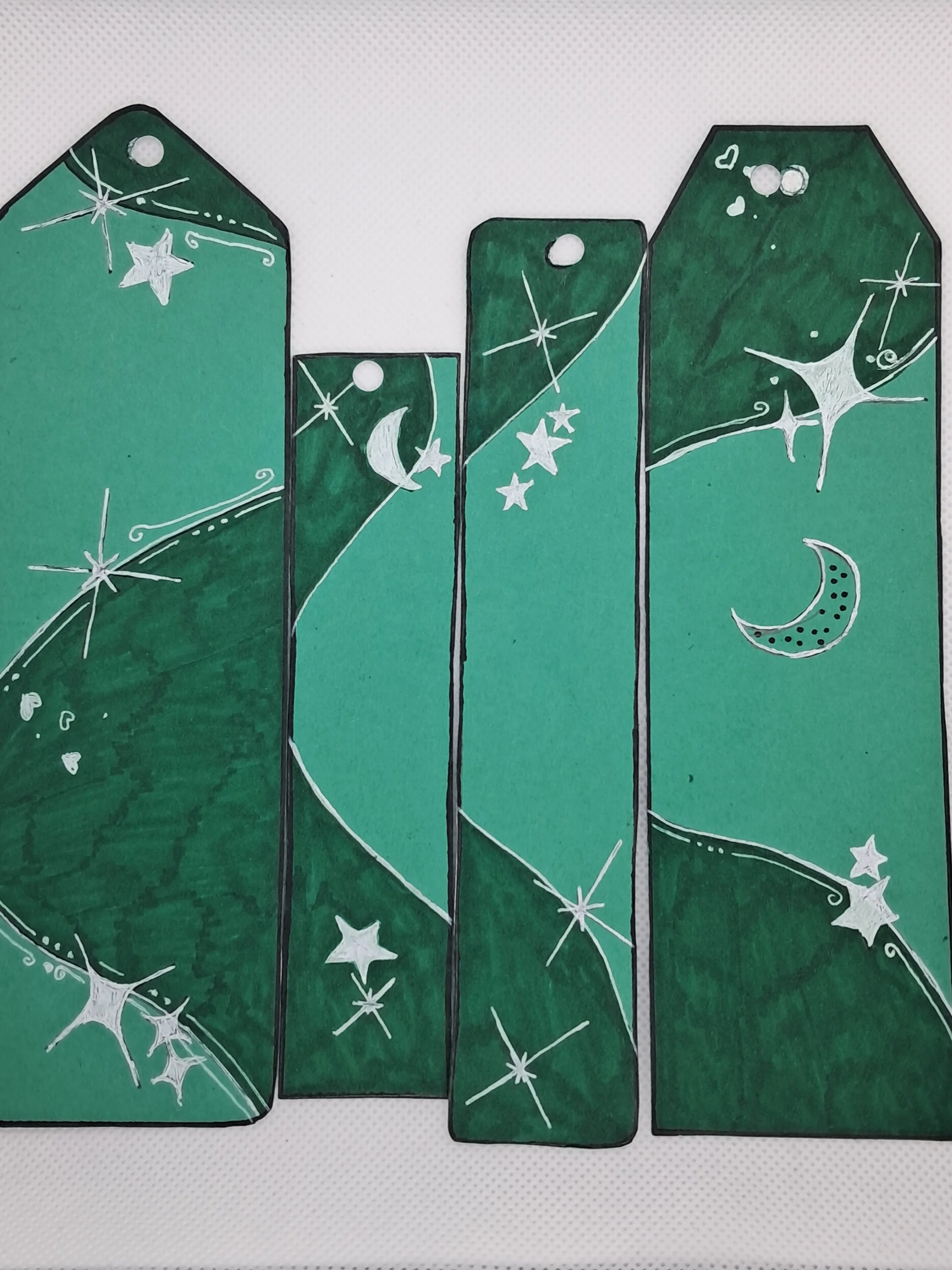 Sinning green Hand made Bookmark, A4 pcs
