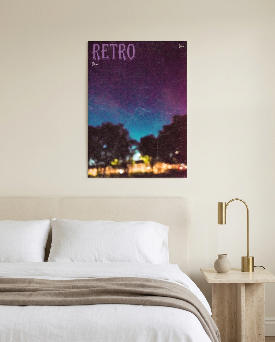 Urban Violet and Cyan Retro Dream/ A4 Photo paper Poster