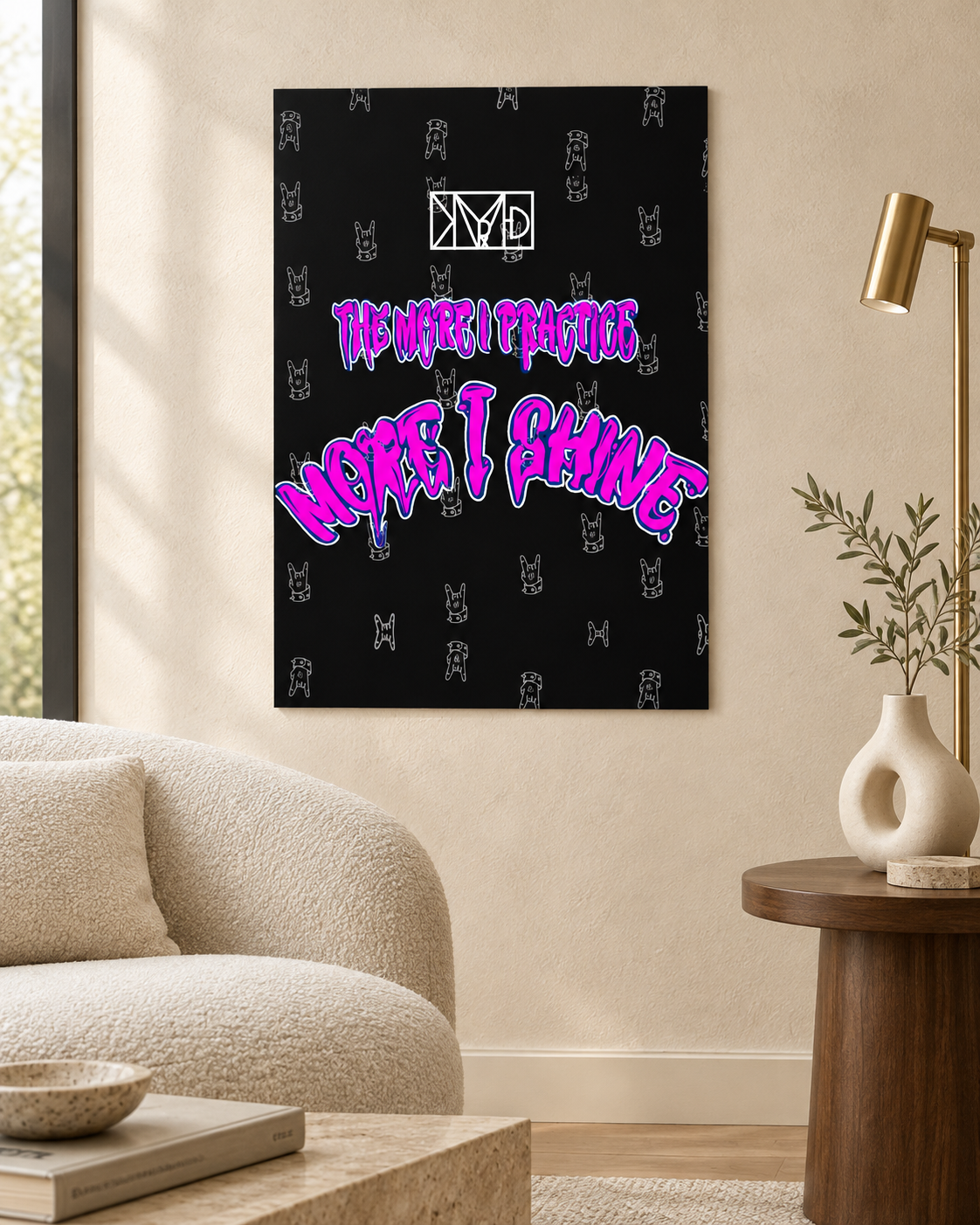 Motivational Neon Grafitti Art/A4,A3,A2 Photo paper Poster