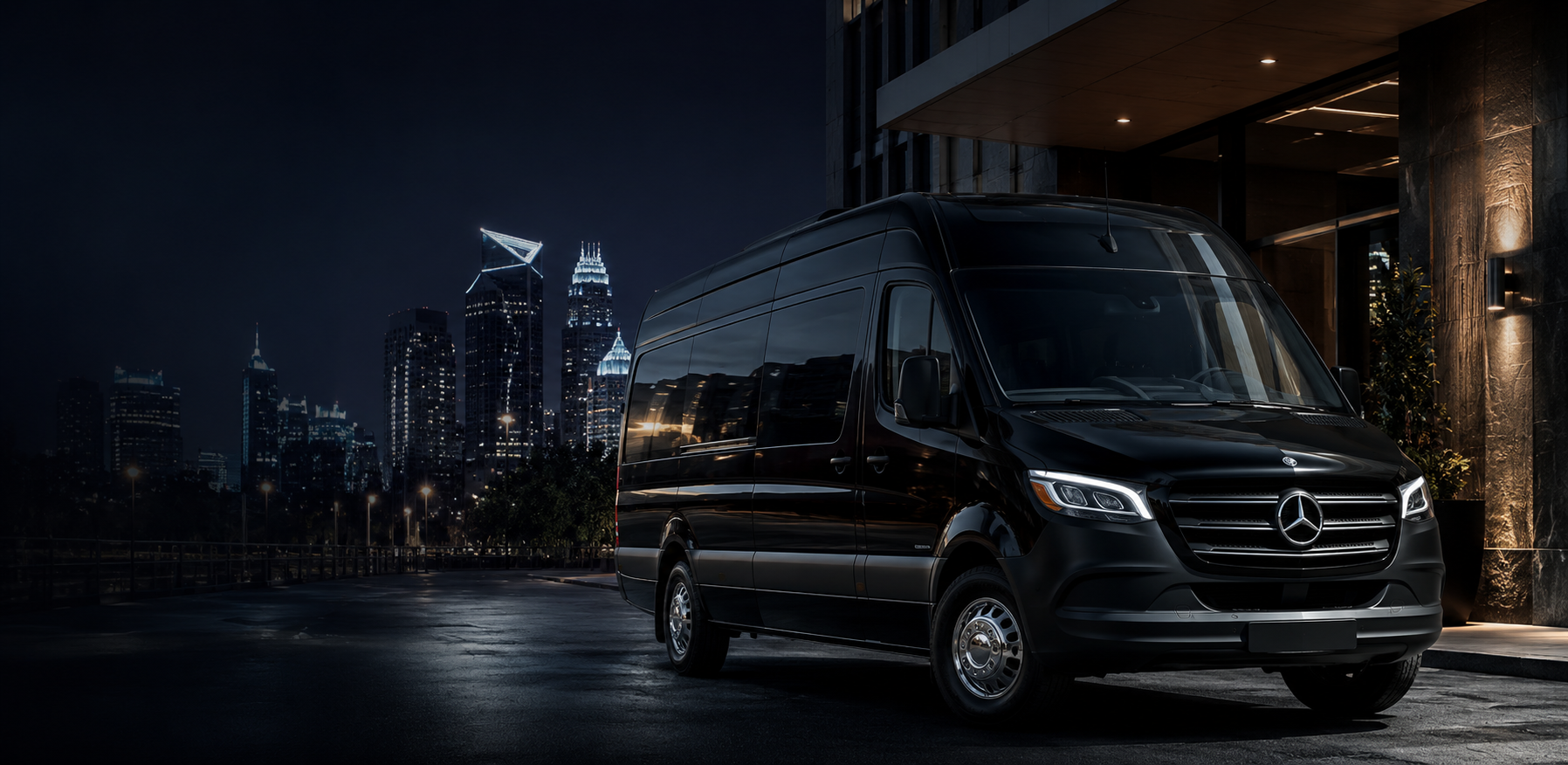 Black Mercedes-Benz Sprinter for Carolina Reserve Transportation
