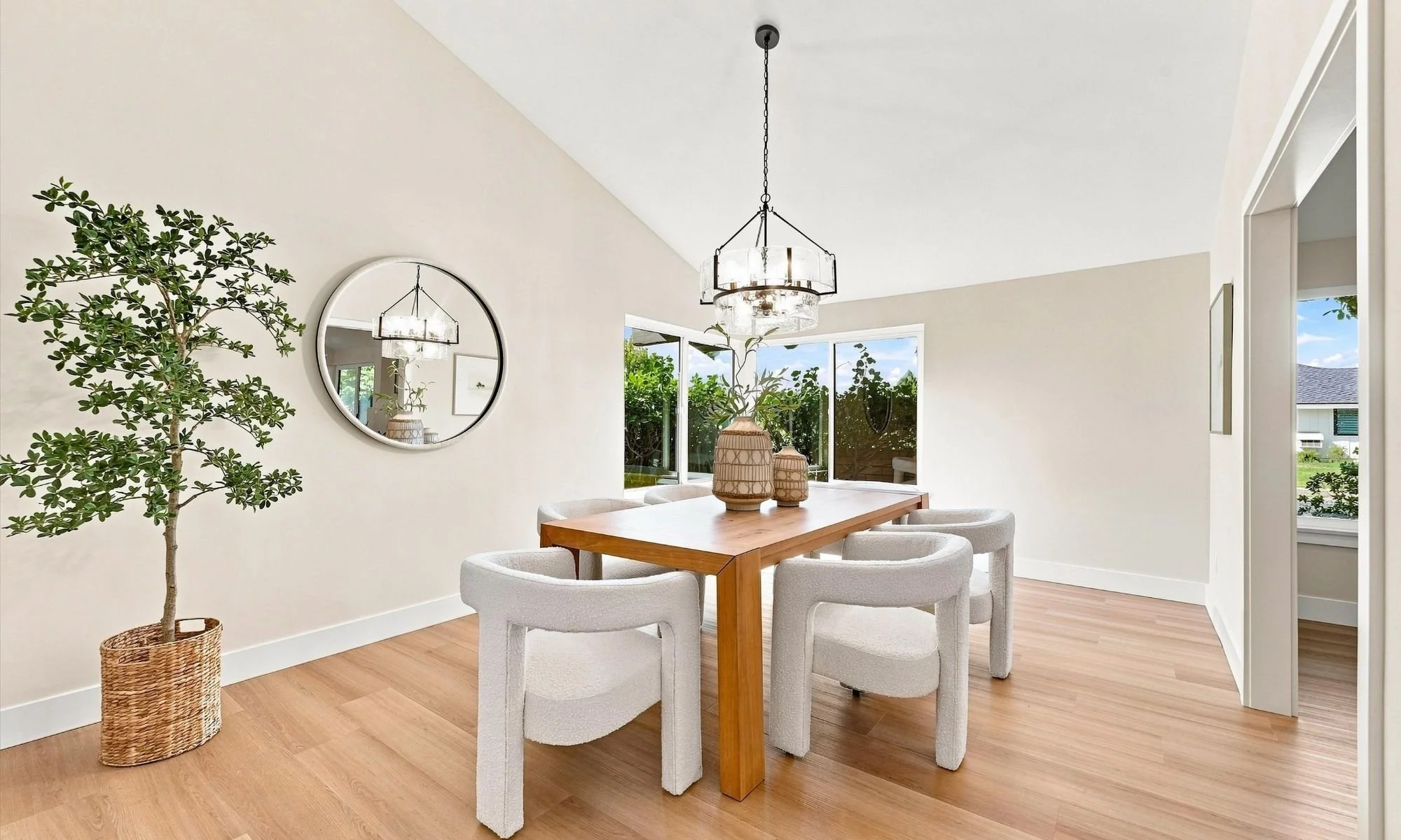 Kelly Rhee's Listing in North Tustin, staged by Intuitive Design, formal dining room.
