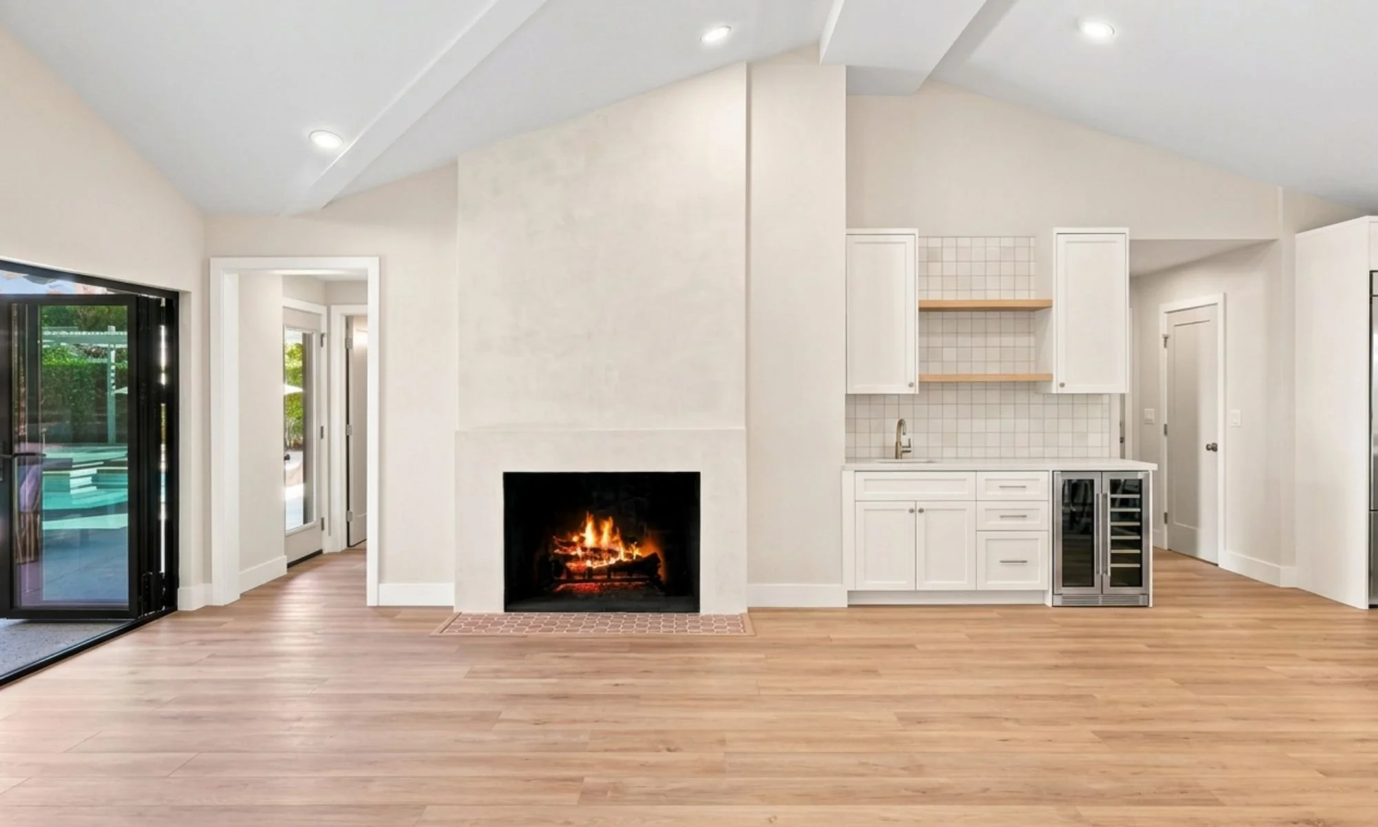 North Tustin Home in Saint Hubert Woods Estates same family room, not staged. You can see what a difference staging makes.