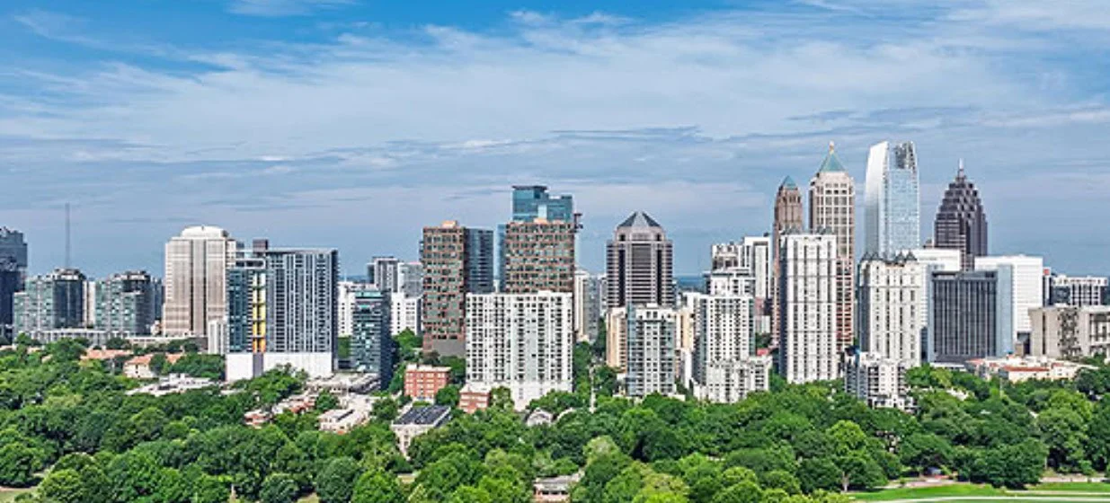 High rise buildings, sky scrapers, tall buildings, Atlanta skyline, midtown Atlanta skyline, Midtown Atlanta