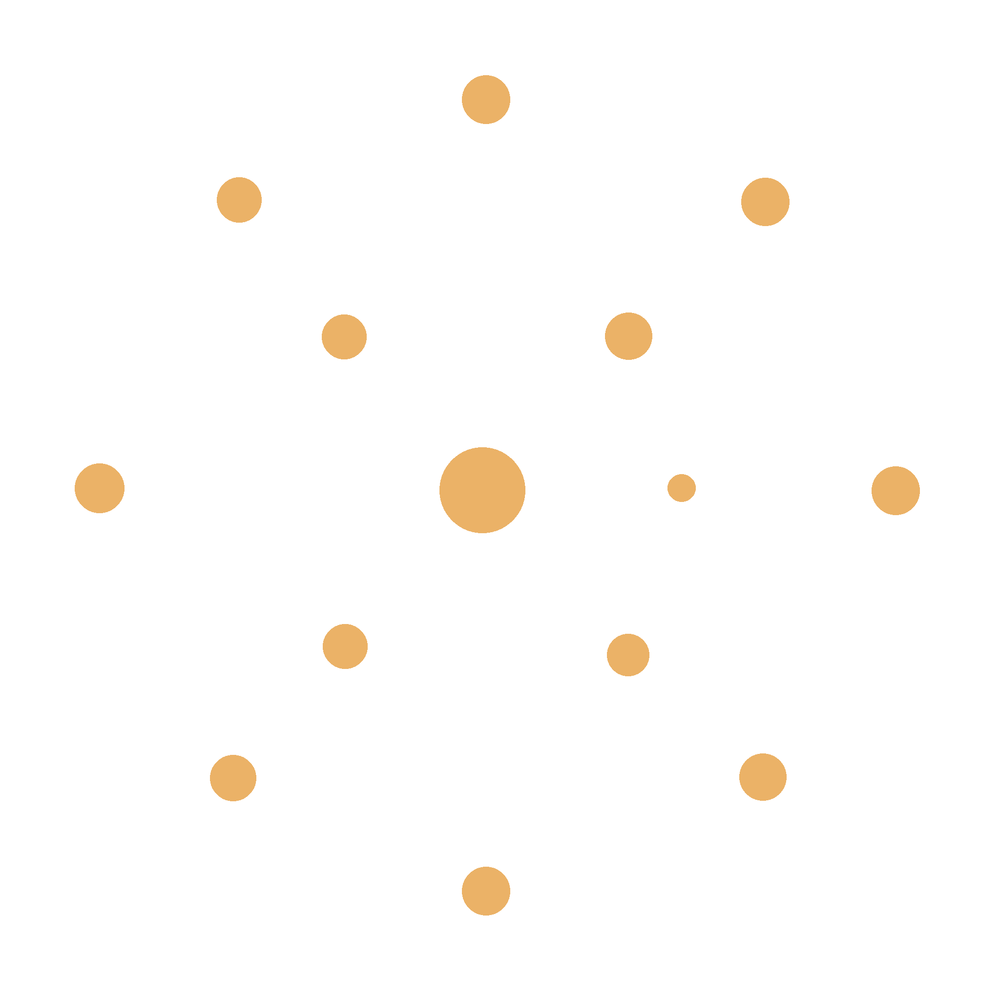 Illustration of a molecular structure with circles connected by lines on a black background.