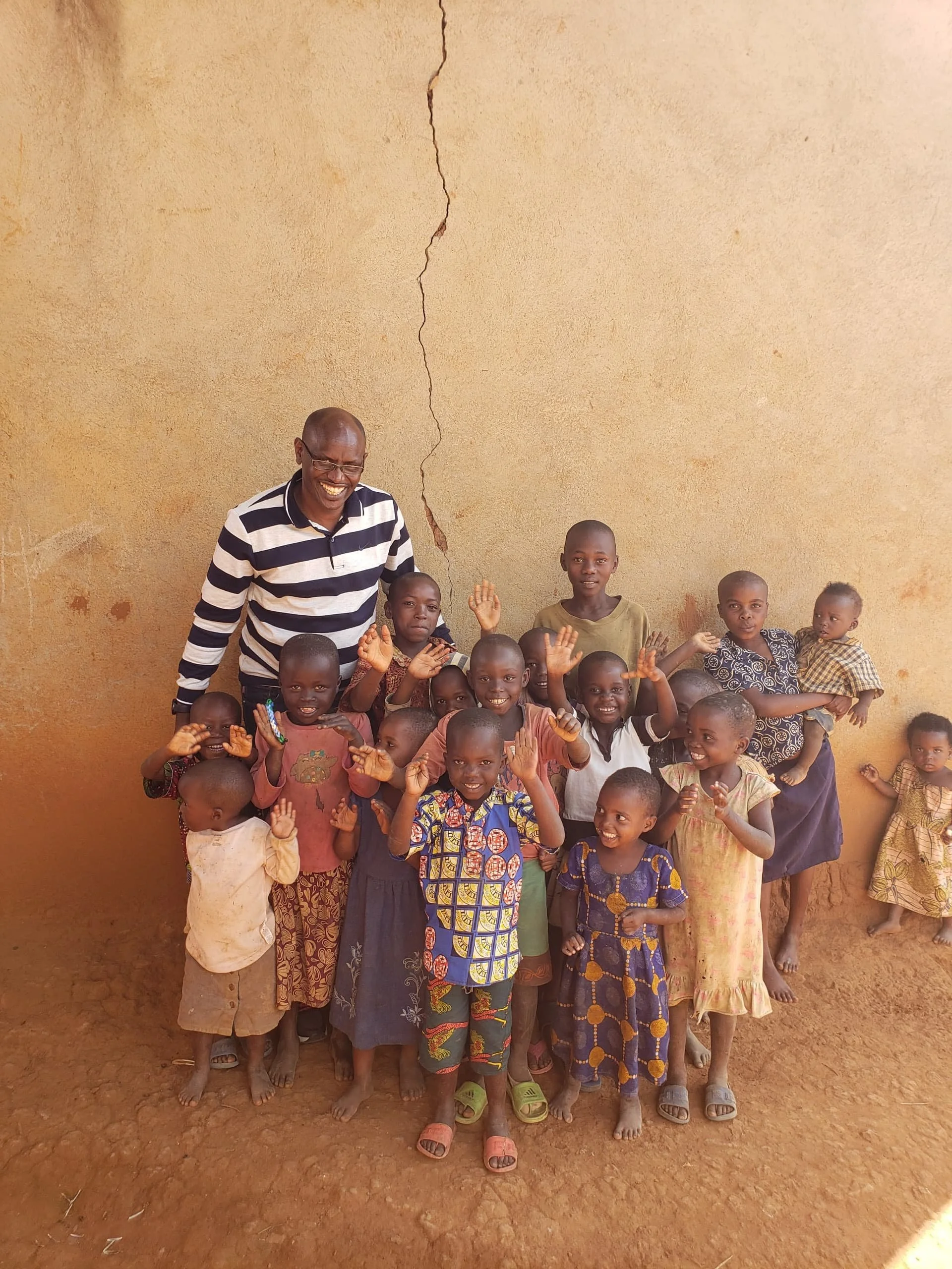 A group of orphans with our partner in Africa.