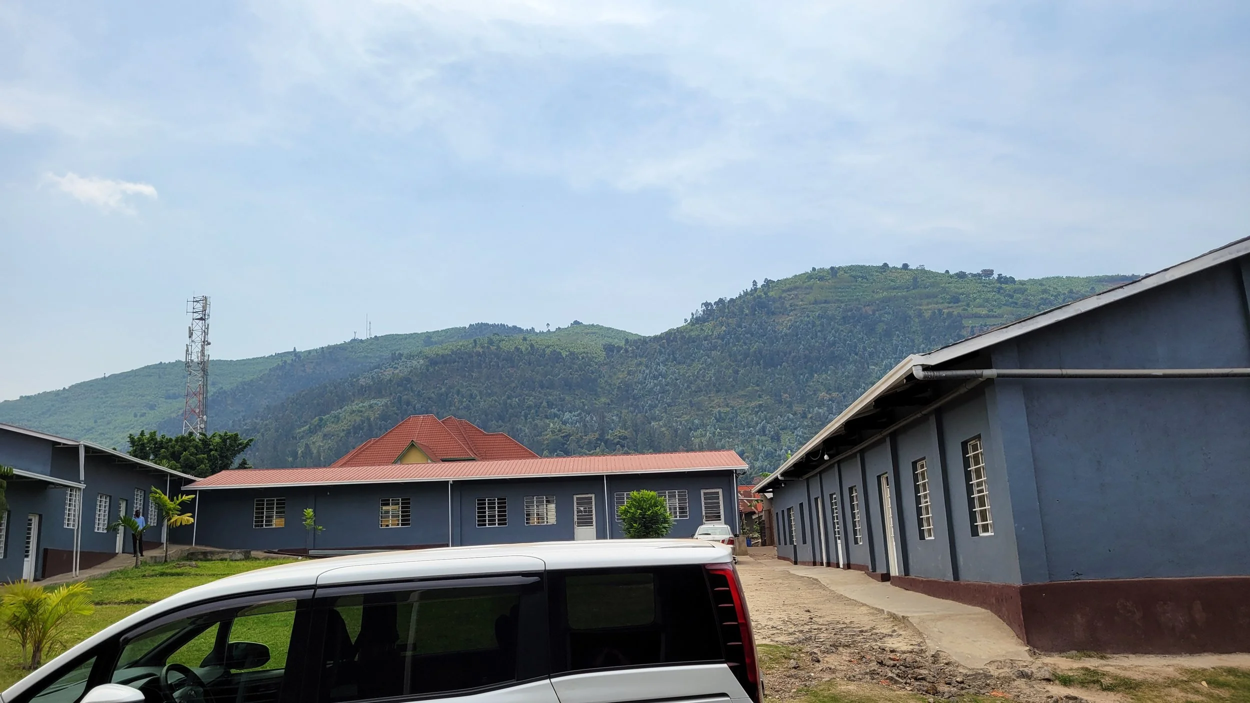 Mountain view from the Harvest Christian Church and school campus in Gisenyi, Rwanda