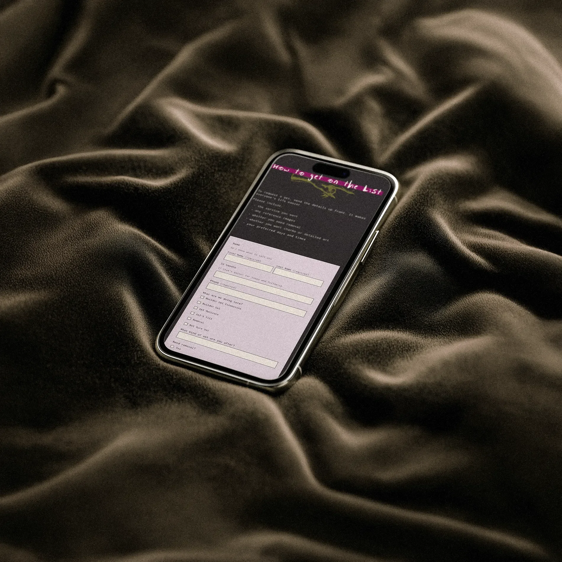 iphone 15 on velvet.webp