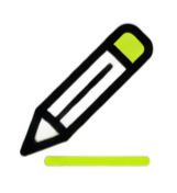 Green pencil writing on a green notepad.