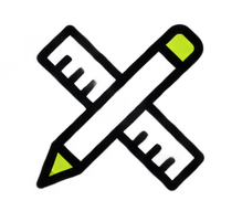 Digital stylus with green accents and a digital display