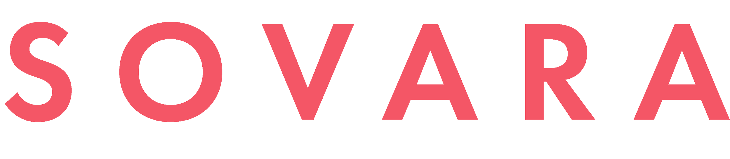 Logo with the word 'SOVARA' in large pink capital letters on a black background.