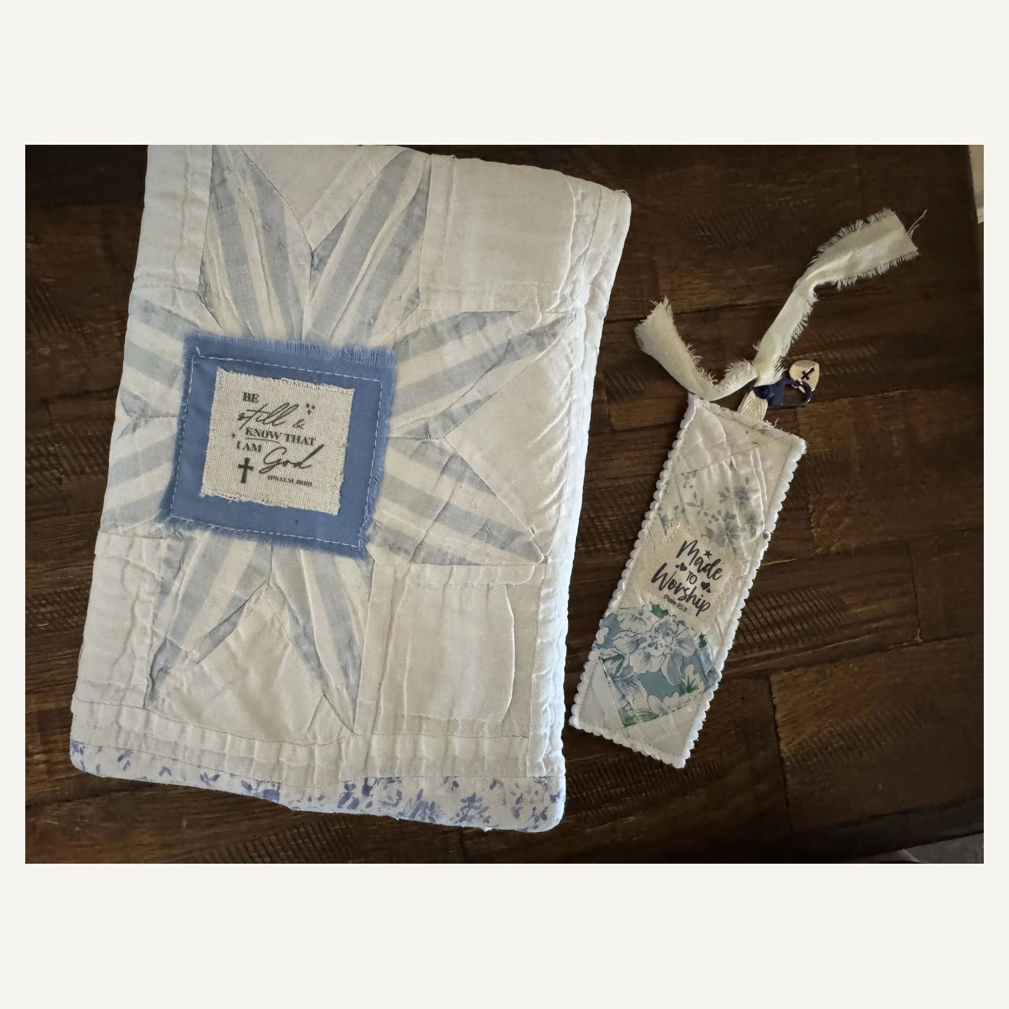SOLD OUT -Quilted Book/Bible Cover with Bookmark