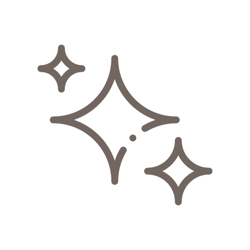 Stylized sparkle or star icons with a black background.
