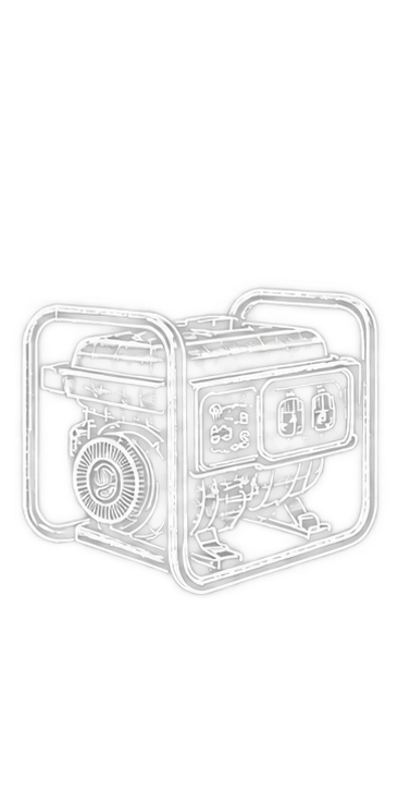Illustration of a portable generator with a handle on top.