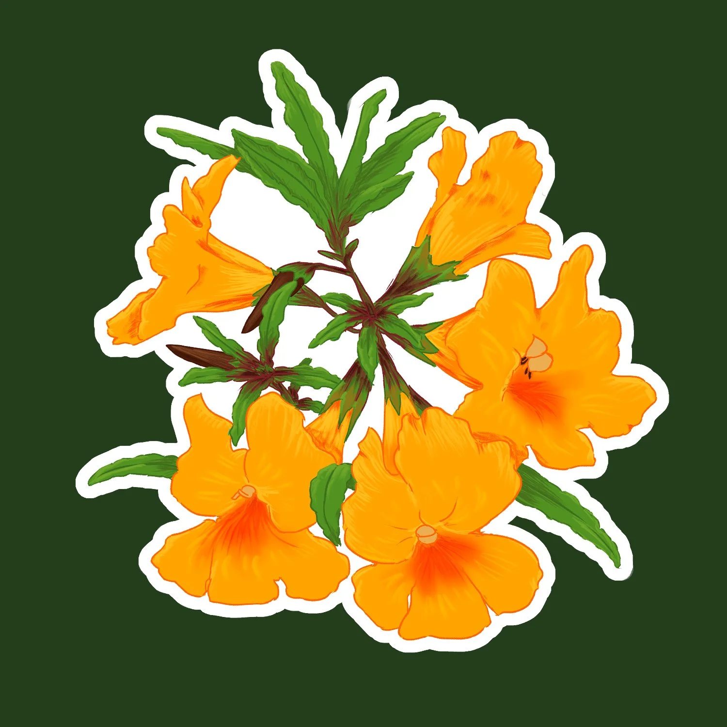 Sticky Monkey Flower | Waterproof Vinyl Sticker (mini)
