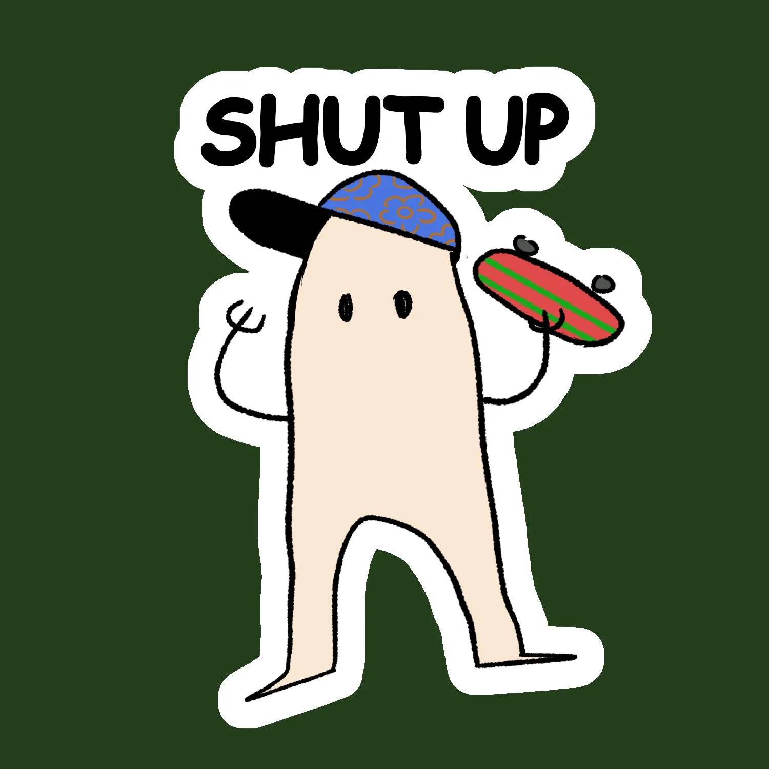 "Shut up" Fresno Nightcrawler/Ghost with a skateboard | Waterproof Vinyl Sticker