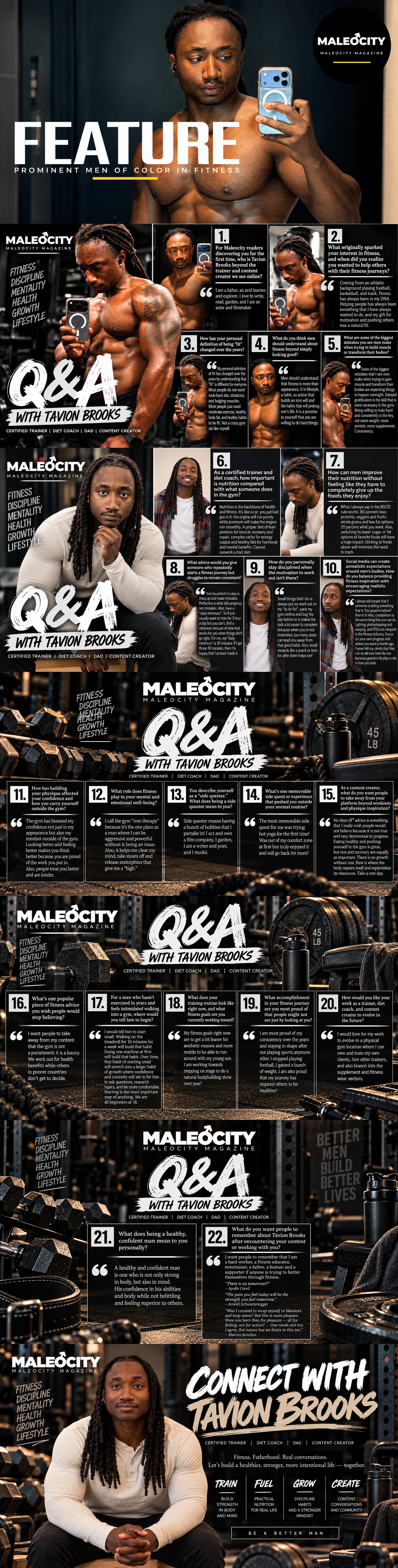 Maleocity Digital Magazine Feature: Tavion Brooks - Prominent Man Of Color in Fitness 