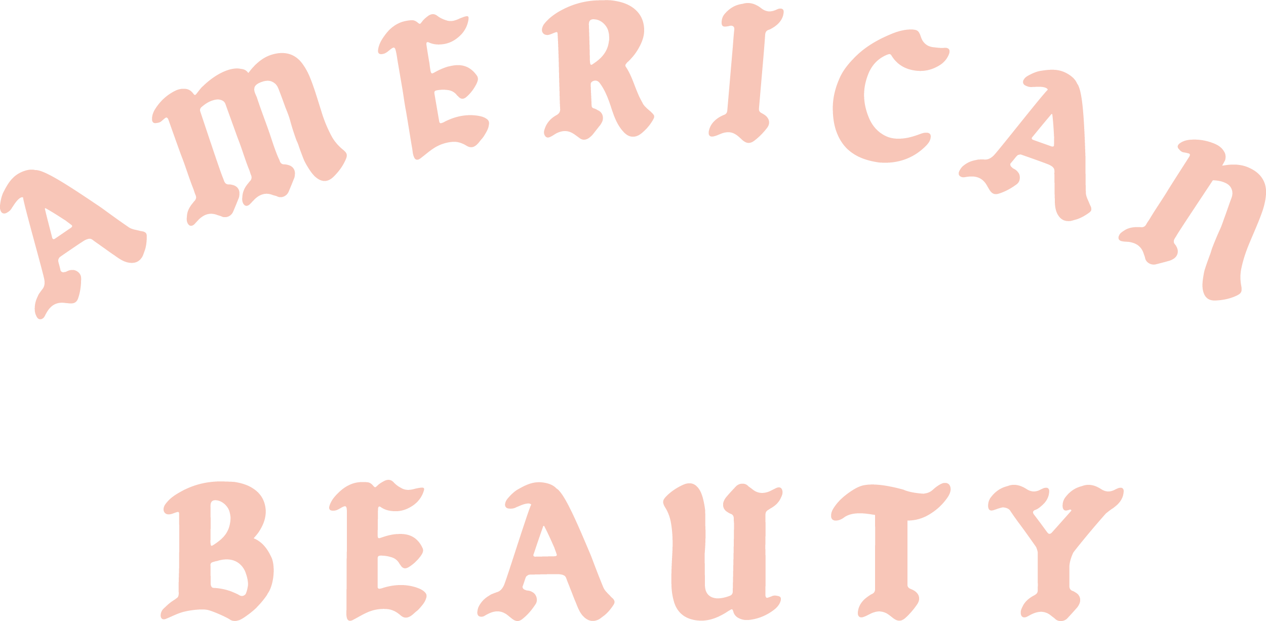 Pink text reading 'American Beauty' curved on a black background.