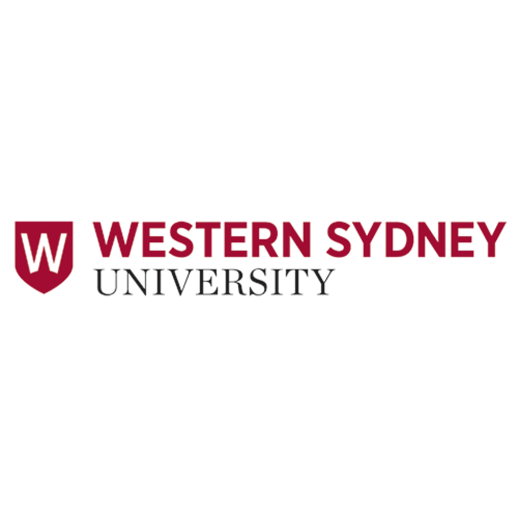 Western Sydney University logo with a red shield and white W
