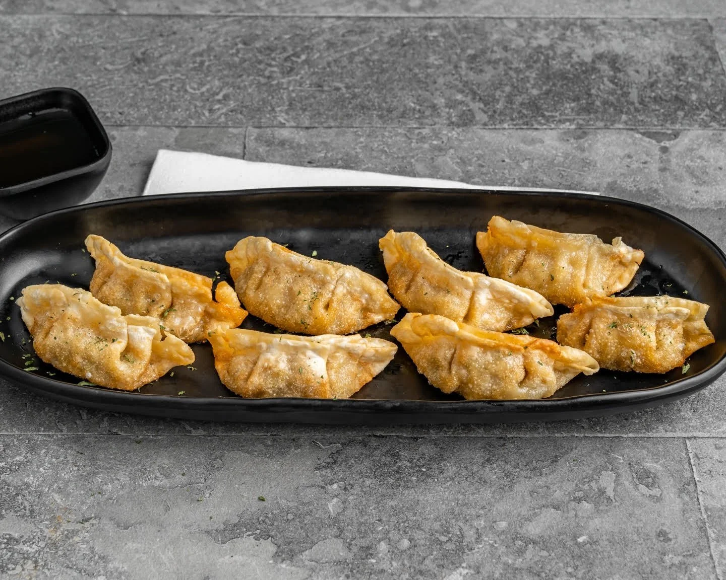 Crispy fried Korean dumplings at The Crew Korean Restaurant in San Francisco’s Sunset District.