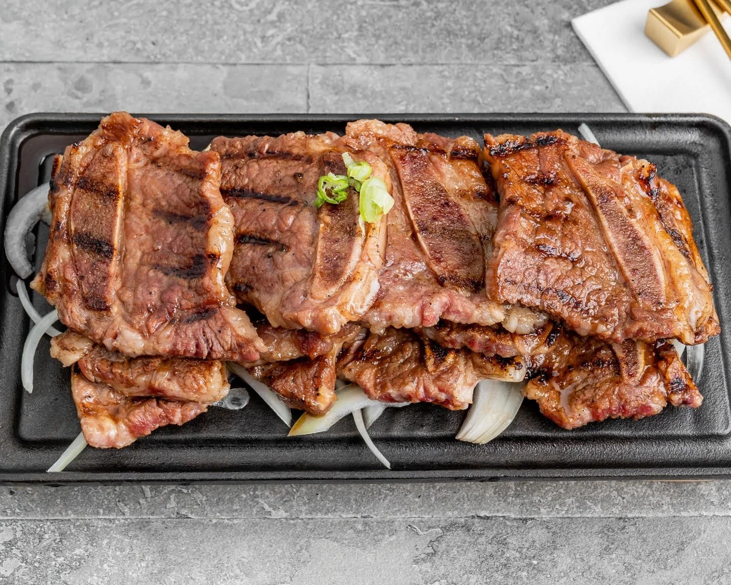 Korean BBQ grilled beef at The Crew Korean Restaurant in San Francisco’s Sunset District.