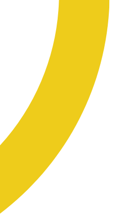 Close-up of a design with white, yellow, and black curved shapes.