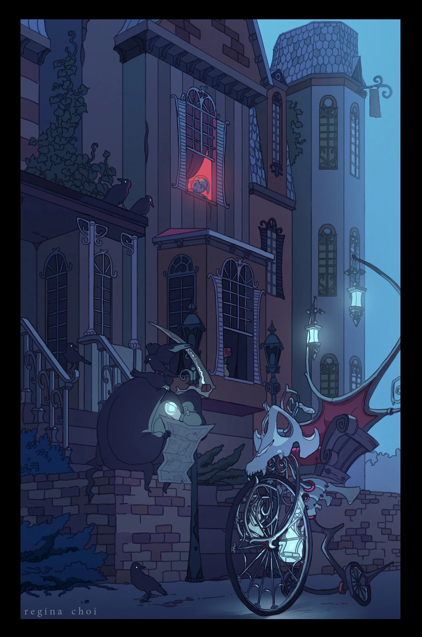 The Grim Reaper, stopping to check the map.