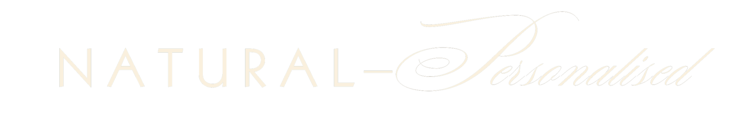 The logo of Natural Personalised with the word 'NATURAL' in bold uppercase letters and 'Personalised' in elegant cursive script.