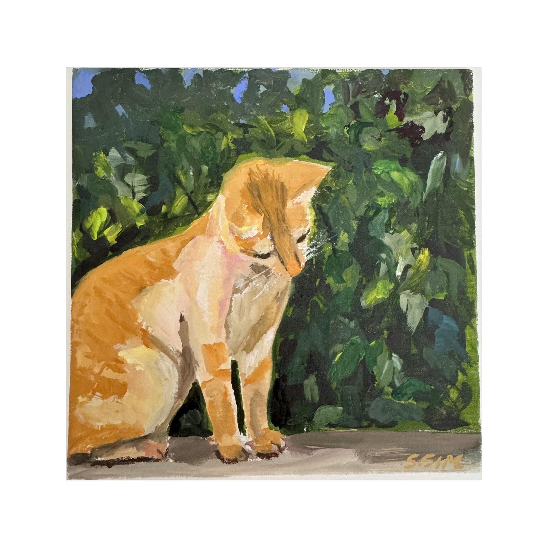 shared-stillness-08-cat-under-foliage-gouache-painting.png