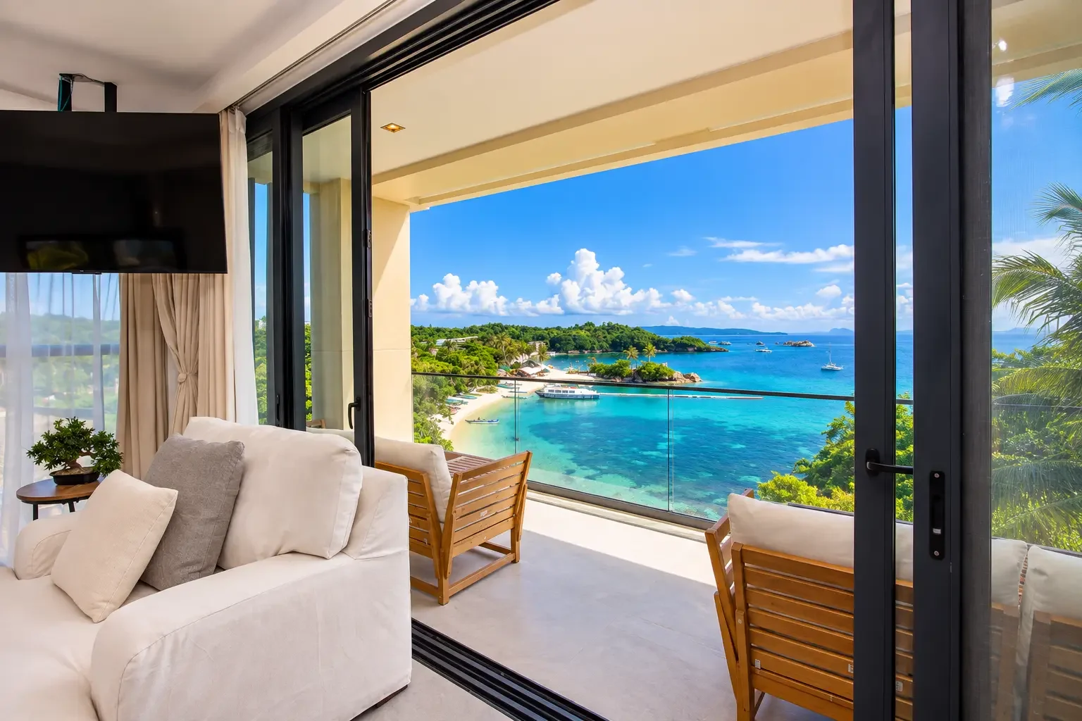 Paradise Ocean View penthouse balcony view.webp