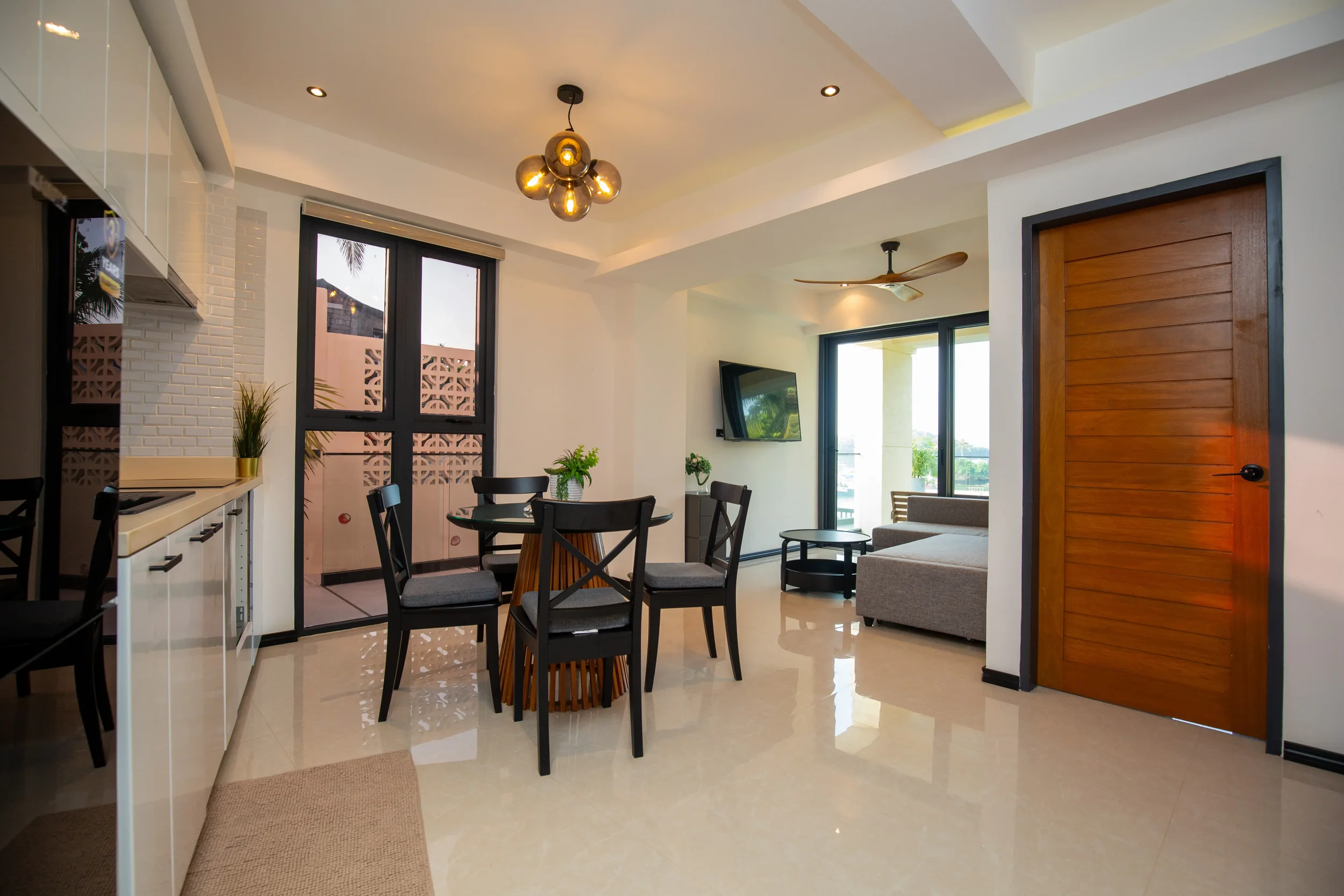Paradise Ocean View 1 bedroom Suite Living Room and Kitchen.webp