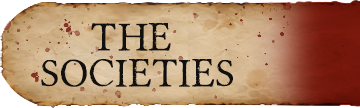 Title of a publication called 'The Societies' on aged, sepia-toned paper with red and dark margins.