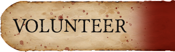 Vintage sign with the word 'VOLUNTEER' written on it.