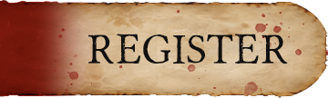 Old, stained, and torn paper sign with the word 'REGISTER' in black uppercase letters.