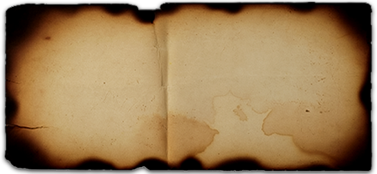 A blank, aged piece of paper with darkened edges and creases in the middle.