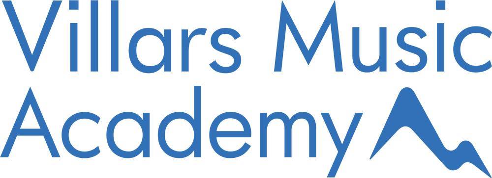 Logo of Villars Music Academy featuring the text 'Villard Music Academy' with a stylized mountain peak design.