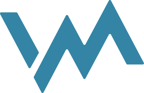 Stylized blue mountain peaks or a zigzag pattern.