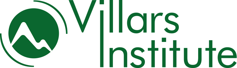 Logo of Villars Institute featuring a green mountain icon and stylized text.
